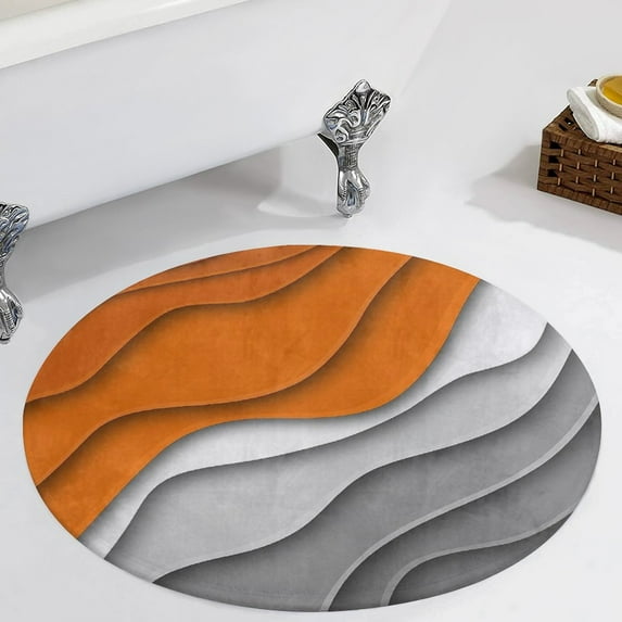 Ombre Orange Grey Round Carpet Circle Rug Outdoor Patio Area Rug Washable Large Area Rugs Hallway Room Decor Fitness Mats