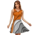 thumbnail image 1 of Ombre Orange Grey Sleeveless Dress Women Summer Evening Dresses Ladies Sundress, 1 of 7