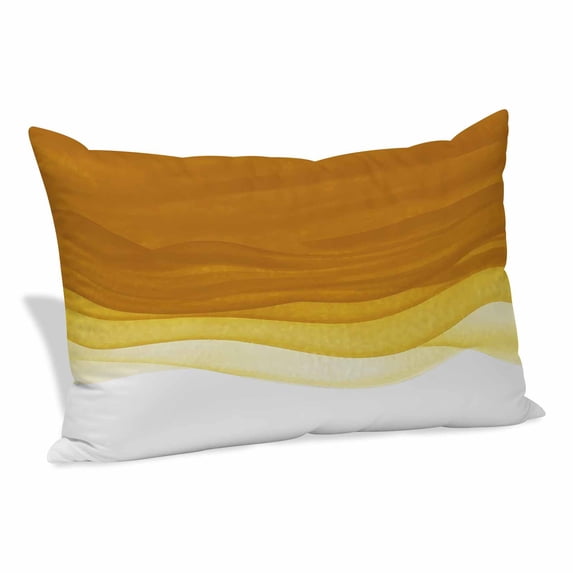 Ombre Orange Waves Pillow Covers, Linen Long Throw Pillow Case, Abstract Art Gradient Modern Holiday Pillow Protector Decorative Cushion Cover for Living Room/Bedroom 20" x 36"