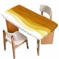 thumbnail image 1 of Ombre Orange Waves Table Cloths for 4 Foot Rectangle Tables, Abstract Art Gradient Modern Patio Waterproof Elastic Fitted Tablecloths, Washable Rectangular Table Cover for Camping, 1 of 8