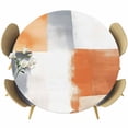 thumbnail image 1 of Ombre Orange White Gray Oil Painting Round Fitted Table Cover Abstract Art Waterproof Table Cloth with Elastic Edge Wipeable Tablecloth for Picnic Camping Party Fits 45"-54" Diameter, 1 of 8