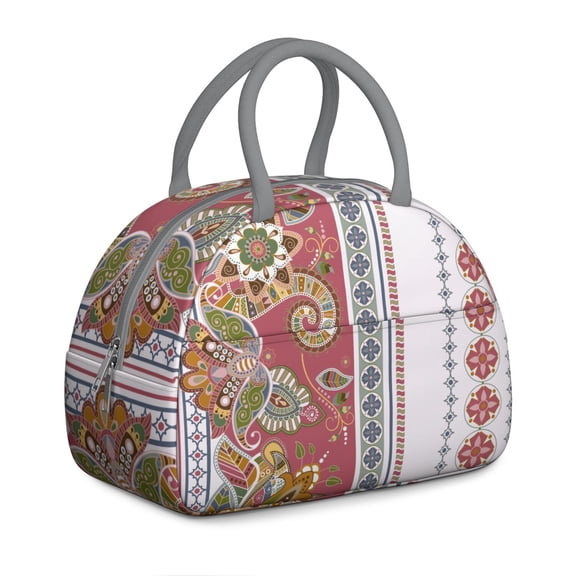 Ombre Paisley Lunch Bag - Gradient Dye Effect Design, Thermal Insulated Tote for Fashion Influencers