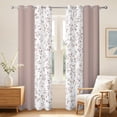 thumbnail image 1 of Ombre Pink Leaf Blackout Curtains,2 Panels,42x63 Inch,Grommet Top,Thermal Insulated Light Blocking Window Drapes for Bedroom Living Room, 1 of 8