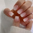 thumbnail image 1 of Ombre Pink Press on Nails Short Square, Short Fake Nails Glue on Short Square Nails Press ons, Soft Gel Glue on Nails Short Stick on Nails for Women Thick Reusable Solid Color Acrylic Nails 24pcs E22, 1 of 3