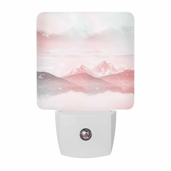Ombre Pink Sky Plug-in LED Night Lights Peak Mountain Auto Dusk-to-Dawn Sensor for Bedroom, Bathroom, Kitchen, Nursery, Hallway, Stairs, Wall Home Decor
