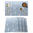 thumbnail image 1 of Ombre Placemats Set of 12, Farmhouse Stripes Modern Abstract Art Placemats for Dining Table, Place Mats for Kitchen Tabletop, Waterproof Wipeable Dining Table Mats Set, 1 of 9