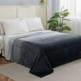 thumbnail image 1 of Ombre Print All Season Fleece Blanket - Anti-Static - Plush, Soft and Cozy, Full/Queen, Gray, 1 of 5