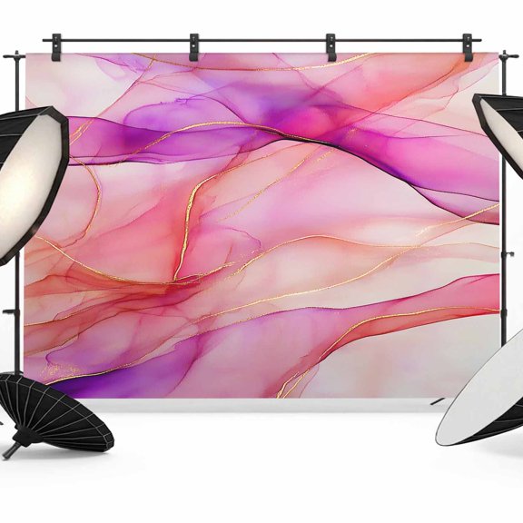 Ombre Purple Pink Marble Texture Backdrop for Photography, Abstract Waves Art Photo Backdrop Portrait Background Party Banner Photo Backgrounds for Studio Booth Props, 12x8ft