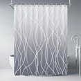 thumbnail image 1 of Ombre Purple Shower Curtain for Bathroom with Hooks,White Shower Curtain Set,Stripe Bath Curtains Decorative Shower Curtains Water Repellent Washable, 72x84, 1 of 1