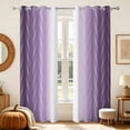 thumbnail image 1 of Ombre Purple Wave Curtains For Bedroom Living Room,2 Panels Set,96 Inch Length,Thermal Insulated Grommet Top Window Drapes, 1 of 8