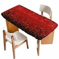 thumbnail image 1 of Ombre Red Geometric Table Cloths for 5 Foot Rectangle Tables, Modern Abstract Art Patio Waterproof Elastic Fitted Tablecloths, Washable Rectangular Table Cover for Camping, 1 of 8