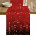 thumbnail image 1 of Ombre Red Geometric Table Runner 36 Inches Long Farmhouse Dress Scarves, Modern Abstract Art Dining Tablerunner for Coffee Table/Kitchen Island/Party Décor, Small 13" x 36", 1 of 8