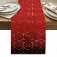 thumbnail image 1 of Ombre Red Geometric Table Runner - 70 Inch Long, Kitchen Dining Table Runner Dresser Scarves, Modern Abstract Art Farmhouse Decor for Coffee Tables Wedding Party Banquet, 1 of 8