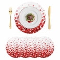 thumbnail image 1 of Ombre Red Polka Dot Round 13 Inch Placemats Set of 4, Abstract Watercolor Geometric Gradient HeatResistant Non Slip Place Mats for Dining Table, Wipeable Braided Kitchen Table Mats for Housewarming, 1 of 9