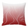 thumbnail image 1 of Ombre Red Stripes Throw Pillow Cover Striped Lines Waves Gradient Cotton Linen Cushion Cover Throw Pillow Case with Invisible Zipper for Couch Sofa Bed Chair Car 18x18 Inch, 1 of 9