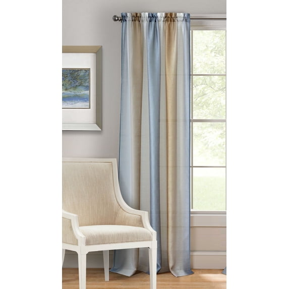 Ombre Rod Pocket Window Curtain Panel - 50x63 - Silver/Gold