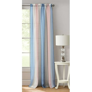 Ombre Rod Pocket Window Curtain Panel - 50x84 - Rose Quartz/Serenity