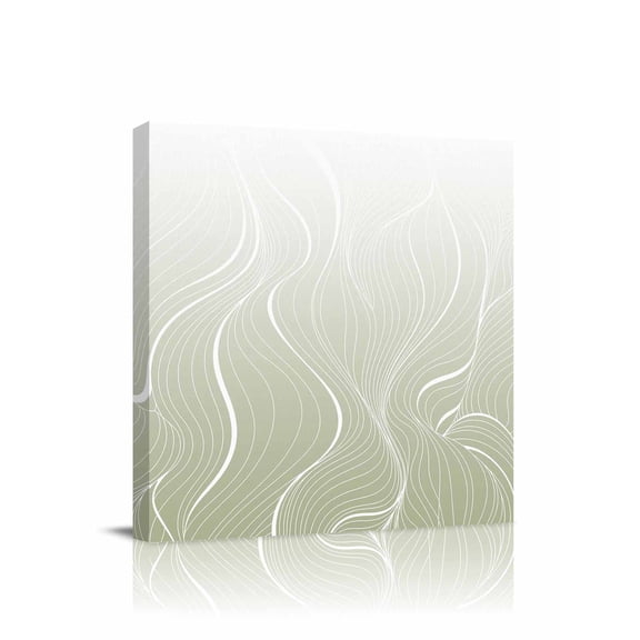 Ombre Sage Green Stripes Canvas Wall Art, Striped Lines Waves Gradient Framed Wall Decor Modern Artwork Prints Painting for Living Room, Bedroom, Kitchen & Cafe Decor 20x20 Inch