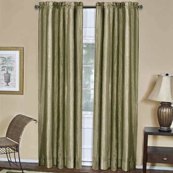 Ombre Sage Striped Modern Window Curtain Panel: 50" x 84", Rod Pocket Panel