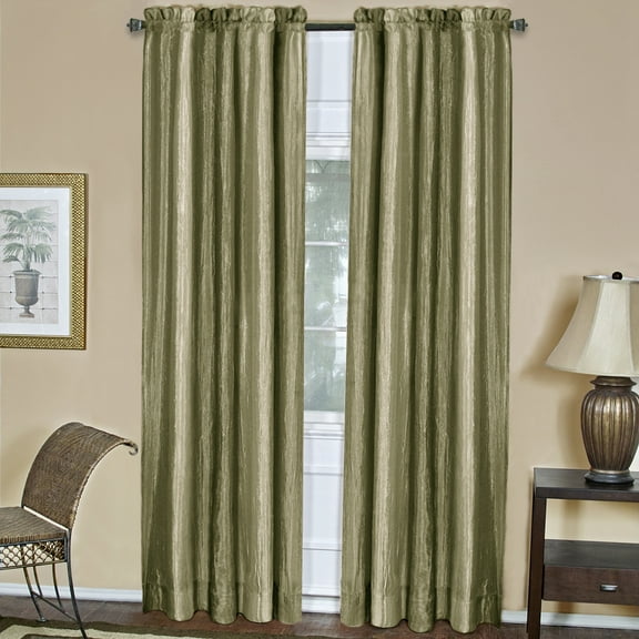 Ombre Sage Striped Modern Window Curtain Panel: 50" x 84", Rod Pocket Panel