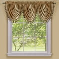 thumbnail image 1 of Ombre Sandstone Striped Modern Window Curtain Panel: Tasseled Waterfall Valance, 1 of 2