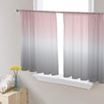 thumbnail image 1 of Ombre, Semi Sheer Curtains 54 Inch Length 2 Panels Set, Gradient Pink and Grey Sheer Kitchen Curtain Privacy Voile Window Curtain for Living Room Bedroom Rod Pocket Drapes, 1 of 7