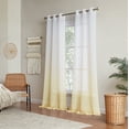 thumbnail image 1 of Ombre Semi Sheer Light Filtering Grommet Window Curtains & Drapes 76 x 84 Yellow, 1 of 5