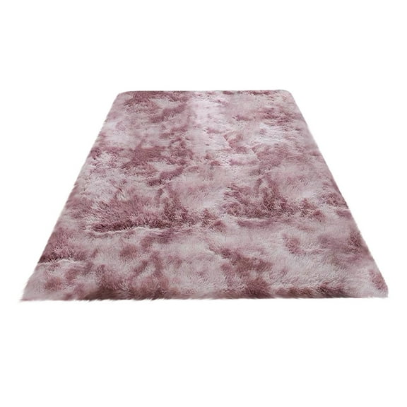 Ombre Shag Area Rugs, Tie-Dye Plush Carpet with Non-Slip Backing, Machine Washable Faux Fur Rug for Living Room, Bedroom, Soft Floor Mat, Decor Rug, 40x60cm