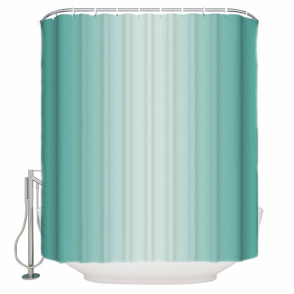 Ombre Shower Curtain, 72" x 72", Teal Green Gradient Waterproof Bathroom Curtain Washable Shower Curtain Set with 12 Hooks