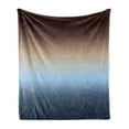 thumbnail image 1 of Ombre Soft Flannel Fleece Blanket, Arrangement with Gradual Color Change Modern Ornamentation Abstract Illustration, Cozy Plush for Indoor and Outdoor Use, 70" x 90", Blue and Brown, by Ambesonne, 1 of 5