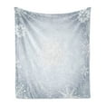 thumbnail image 1 of Ombre Soft Flannel Fleece Blanket, Christmas Theme Gentle Frame with Curls Swirls Snowflakes Lace Inspired Motif, Cozy Plush for Indoor and Outdoor Use, 50" x 70", Pale Blue Coconut, by Ambesonne, 1 of 6