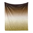 thumbnail image 1 of Ombre Soft Flannel Fleece Blanket, Modern Illustration of Color Changes in Earth Tones with Plain Middle Line Print, Cozy Plush for Indoor and Outdoor Use, 60" x 80", Brown and Khaki, by Ambesonne, 1 of 5