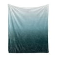 thumbnail image 1 of Ombre Soft Flannel Fleece Blanket, Vertical Change Themed Illustration with Teal Shades Darkening Design, Cozy Plush for Indoor and Outdoor Use, 50" x 60", Teal Pale Blue and White, by Ambesonne, 1 of 5