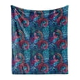 thumbnail image 1 of Ombre Soft Flannel Fleece Throw Blanket, Mosaic Shaped Shell Like Swirls Ocean Deep Sea Inspired Art Image, Cozy Plush for Indoor and Outdoor Use, 50" x 70", Pale Blue and Lilac Pink, by Ambesonne, 1 of 6