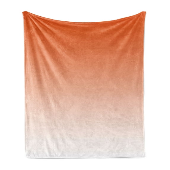 Ombre Soft Flannel Fleece Throw Blanket, Scorching Sunset in the Hot Desert Inspired Dusk Orange Ombre Digital Art Design Print, Cozy Plush for Indoor and Outdoor Use, 50" x 60", Orange, by Ambesonne