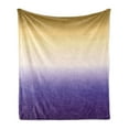 thumbnail image 1 of Ombre Soft Flannel Fleece Throw Blanket, Vivid Enegetic Color Tones Base Illustration with Changes, Cozy Plush for Indoor and Outdoor Use, 60" x 80", Dark Mustard Blue Violet, by Ambesonne, 1 of 5