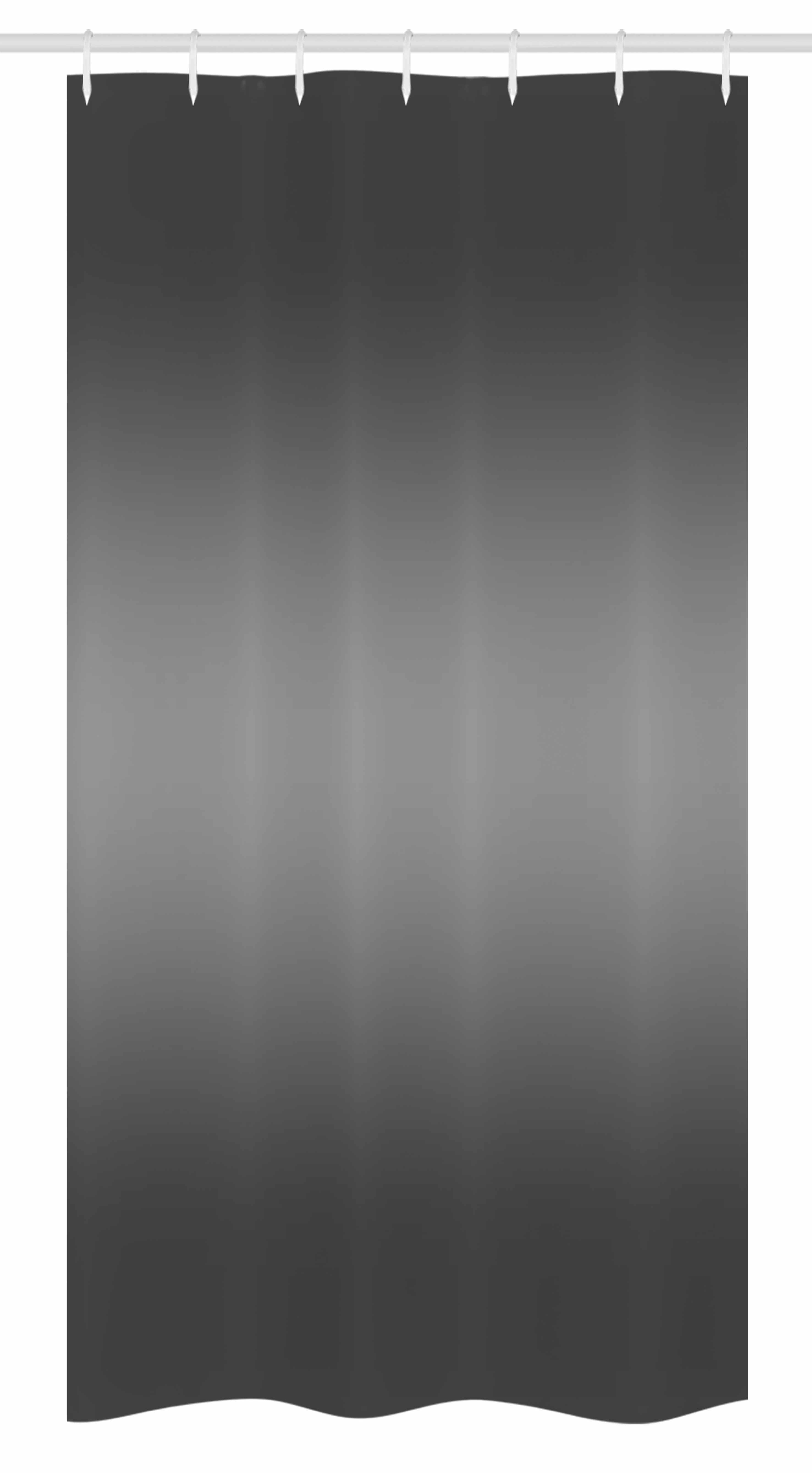 Dark Gray Ombre Polyester Fabric Shower Curtain with Grommets