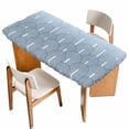 thumbnail image 1 of Ombre Table Cloths for 6 Foot Rectangle Tables, Farmhouse Stripes Modern Abstract Art Patio Waterproof Elastic Fitted Tablecloths, Washable Rectangular Table Cover for Camping, 1 of 8