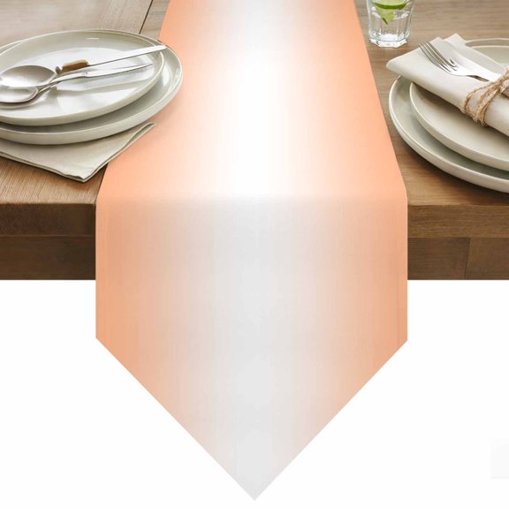 Ombre Table Runner 108 Inches Long Coral Pink and White Gradient Table Runners for Dining Room Tabletop Dresser Scarf Home Party Banquet Wedding Holiday Decoration