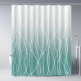 thumbnail image 1 of Ombre Teal Striped Fabric Shower Curtain for Bathroom with 12 Hooks, Shower Curtains for Bathroom, Waterproof Bath Accessories Hotel Style - Machine Washable 72 X 72, 1 of 6
