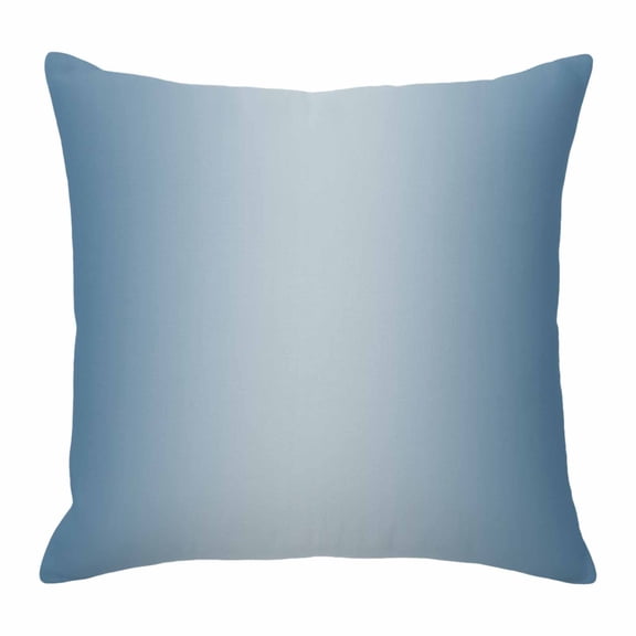 Ombre Throw Pillow Cover Haze Blue Gradient Cotton Linen Cushion Cover Throw Pillow Case with Invisible Zipper for Couch Sofa Bed Chair Car 16x16 Inch