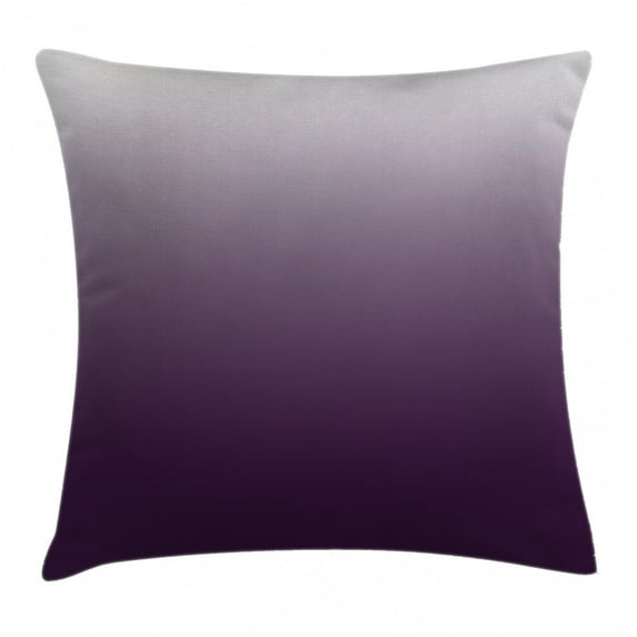 Ombre Throw Pillow Cushion Cover, Gradient Perfect Harmony of Trendy Vivid Colors Themed Modern Design Artwork, Decorative Square Accent Pillow Case, 24 X 24 Inches, Aubergine White, by Ambesonne