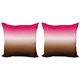 thumbnail image 1 of Ambesonne Ombre Throw Pillow Cover 2 Pack, Simplistic Abstract, 16", Hot Pink Chocolate, 1 of 6