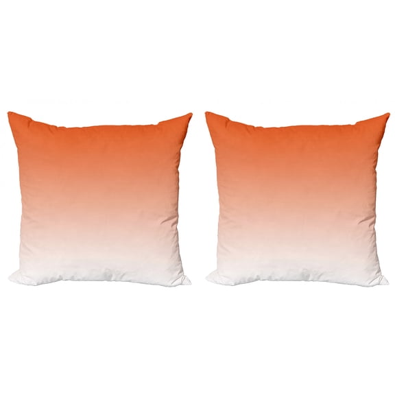 Ambesonne Ombre Throw Pillow Cover 2 Pack, Sunset in Hot Desert, 24", Orange