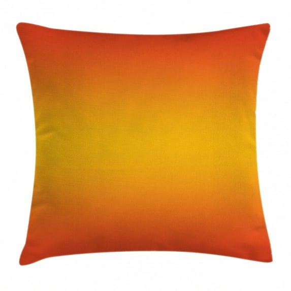 Ombre Throw Pillow Cushion Cover, Tropical Sunset Inspired Summer Themed Design Artistic Modern Room Decorations, Decorative Square Accent Pillow Case, 16 X 16 Inches, Orange Yellow, by Ambesonne