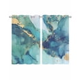 thumbnail image 1 of Ombre Turquoise Marble Sheer Curtains 45 Inch Length 2 Panels Set for Living Room/Bedroom, Modern Minimalist Art Gradient Kitchen Curtains Grommet Semi-Sheer Curtains Window Treatments 42"x45"x2, 1 of 7