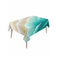thumbnail image 1 of Ombre Turquoise Ocean Table Cloth, Waterproof Tablecloth for Rectangle Tables, Gradient Coastal Beach Waves Summer Reusable Washable Fabric Table Cover for Restaurant Kitchen Dining Tables 60"x120", 1 of 9