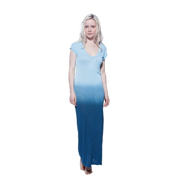 Ombre V Neck Sleeveless Maxi Dress