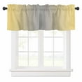 thumbnail image 1 of Ombre Valances for Windows Lemon Yellow and Grey Gradient Rod Pocket Curtain Valance Window Treatment Short Curtains for Kitchen Living Room, 58"x16", 1 of 5