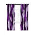 thumbnail image 1 of Ombre Voilet Lines Blackout Curtains 90 Inches Length, Abstract Water Ripple Gradient Color Window Treatment Thermal Insulated Drapes for Bedroom Living Room 2 Panels 104x90 Inches, 1 of 8